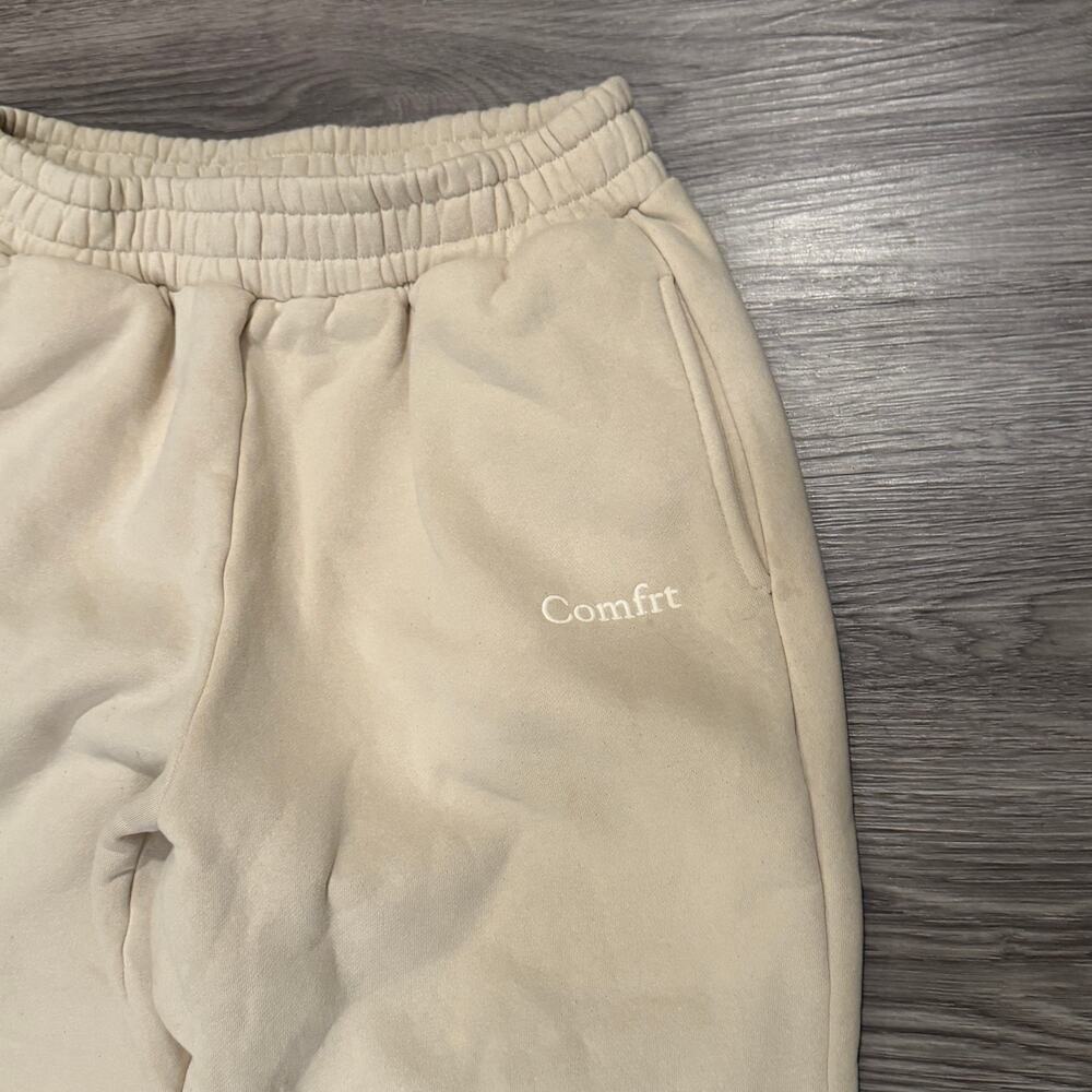 Comfrt Oversize Signature Hoodie Sweatpant Set Bone Cream Medium Unisex Lounge - Picture 6 of 13